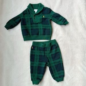 Boys' Plaid Fleece Sweatshirt & Jogger Pants Set - Baby